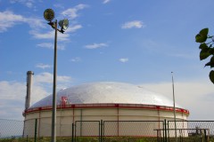 full aluminium Dome Roof under blue sky
